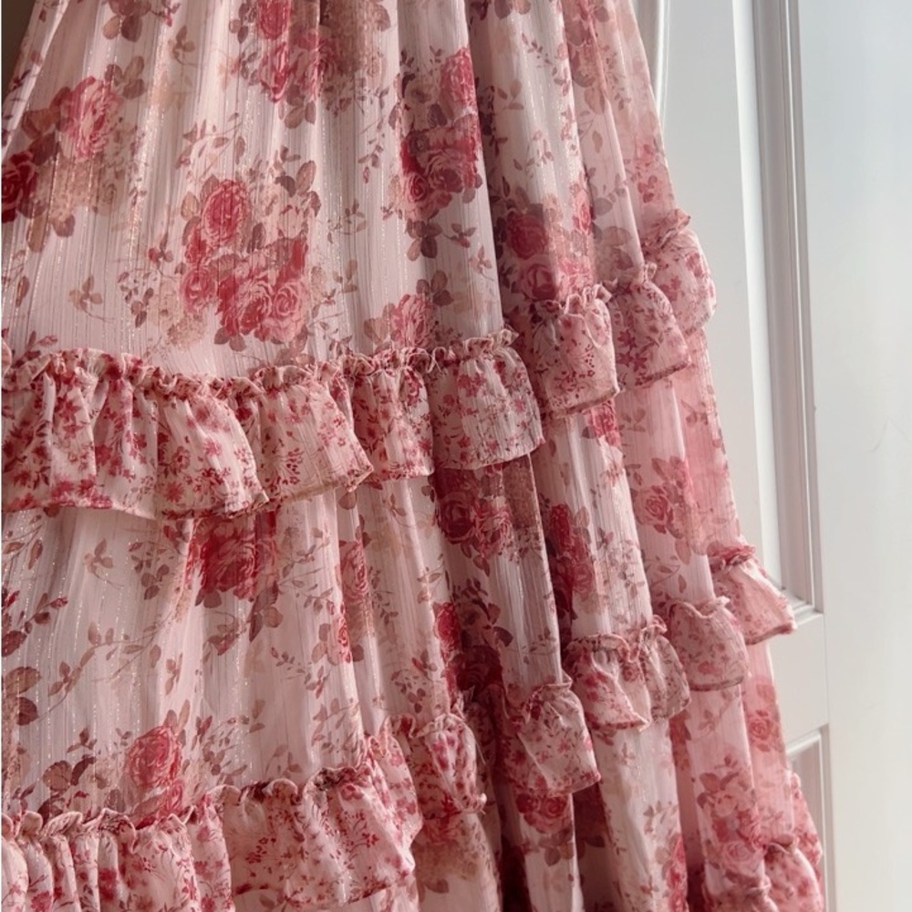 Altar'd State Blush Floral Tiered Dress - Picture 6 of 12